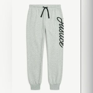 NWT Justice Girls Gray Sweatpants Joggers with Black Drawstring Size 7/8 Small